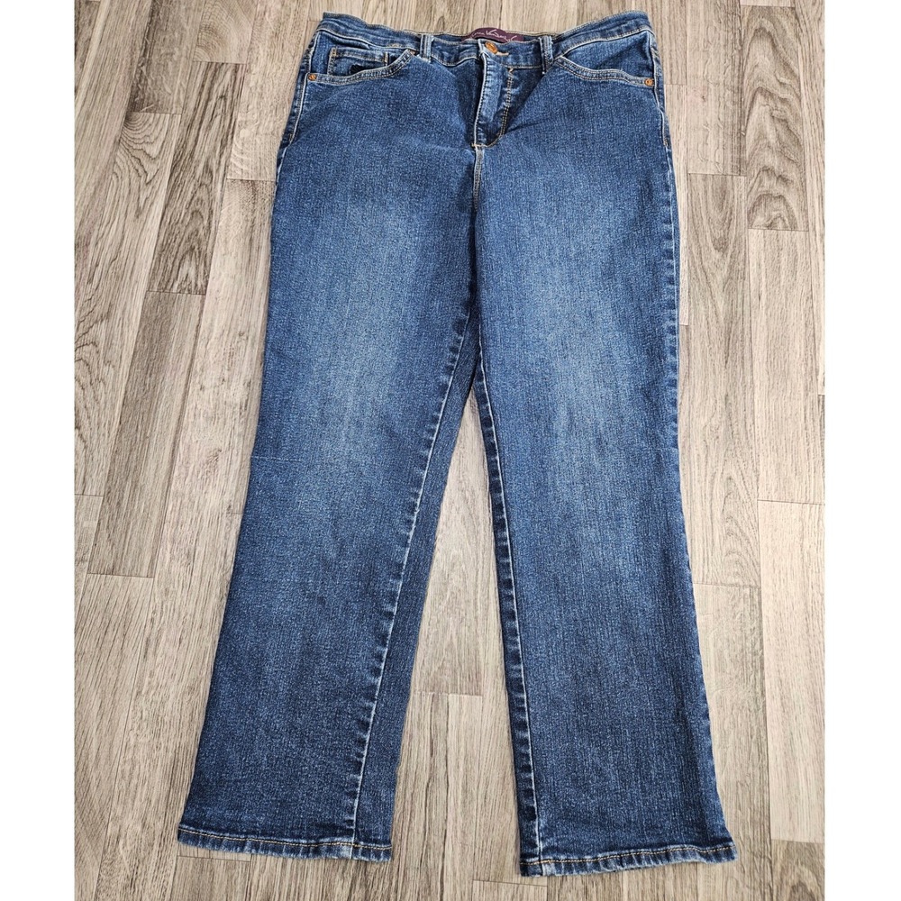 Gloria Vanderbilt Amanda Jeans Women 12PS Blue Tapered High Rise Stretch Denim